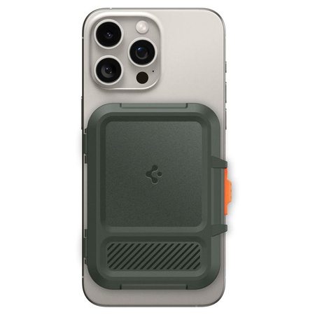 Spigen Lock Fit MagSafe - Portefeuille magnétique (vert militaire)