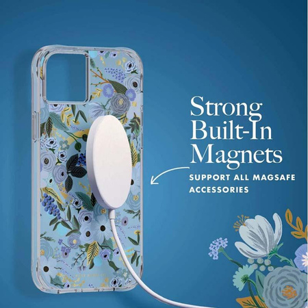 Rifle Paper Clear MagSafe - pouzdro pro iPhone 14 Plus (Garden Party Blue)