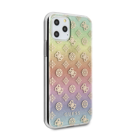 Guess 4G Pfingstrose Galvanisiertes Muster - iPhone 11 Pro Hülle (Regenbogen)