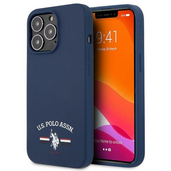 US Polo Assn Silikon Logo - iPhone 13 Pro Max Hülle (Marineblau)