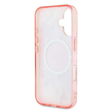 Guess IML Flower & Tonal Circle MagSafe - Case for iPhone 16 (Pink)