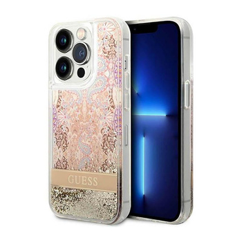Guess Liquid Glitter Paisley - iPhone 14 Pro Case (Gold)