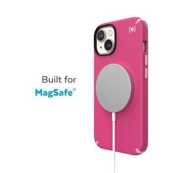 Speck Presidio2 Pro MagSafe - Antibacterial iPhone 15 Plus / 14 Plus Case (Digitalpink / Blossompink / White)