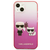 Karl Lagerfeld Gradient Ikonik Karl & Choupette - iPhone 13 tok (rózsaszín)
