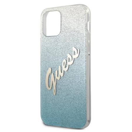 Guess Glitter Gradient Script - iPhone 12 / iPhone 12 Pro Case (blue)