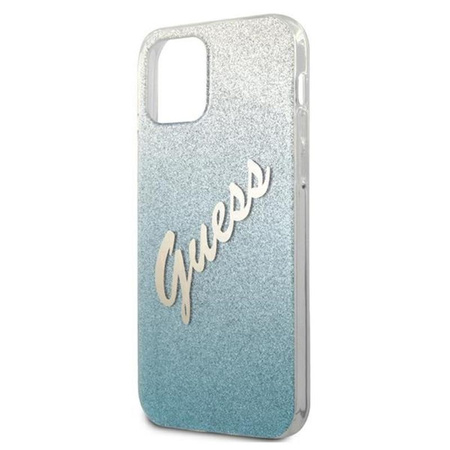 Guess Glitter Gradient Script - iPhone 12 Pro Max Tasche (blau)