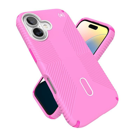 Speck Presidio2 Grip ClickLock & MagSafe - iPhone 16 Case (True Pink / Shocking Pink / White)