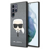 Karl Lagerfeld Saffiano Ikonik Karl`s Head - Étui pour Samsung Galaxy S22 Ultra (argent)