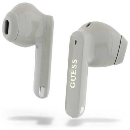 Guess hosszúkás, fémes, nyomtatott logó - TWS Bluetooth fejhallgató + töltőtáska (arany)