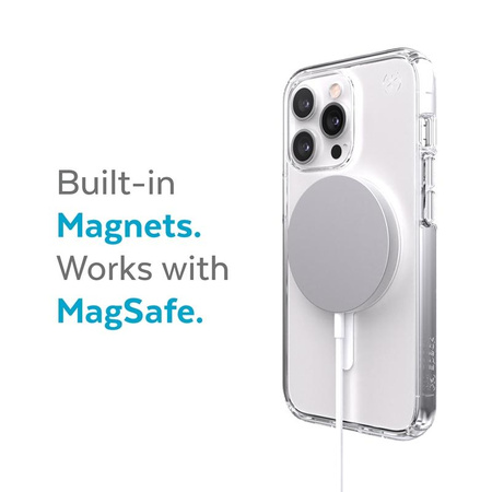 Speck Presidio Perfect-Clear + MagSafe - iPhone 13 Pro Case with MICROBAN Coating (Clear)