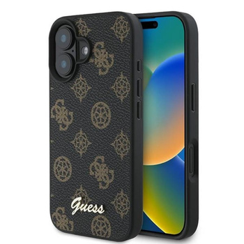 Guess Peony Script MagSafe – Hülle für iPhone 16 Plus (schwarz)