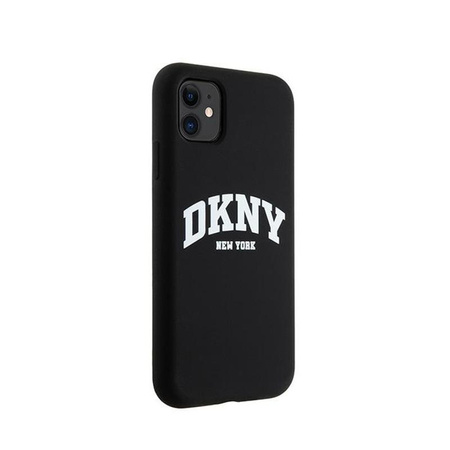 DKNY Liquid Silicone White Printed Logo MagSafe - Hülle für iPhone 11 (schwarz)