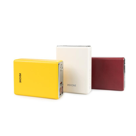 WEKOME WP-27 Tint Series - Banque d'alimentation 10000 mAh Chargement Super Rapide USB-C PD 20W + 2x USB-A QC3.0 22.5W (Jaune)