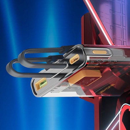 WEKOME WP-325 Vanguard Series - Power banka 20000 mAh Super nabíjení s vestavěným kabelem USB-C a Lightning PD 20W + QC 22,5W (černá / transparentní)