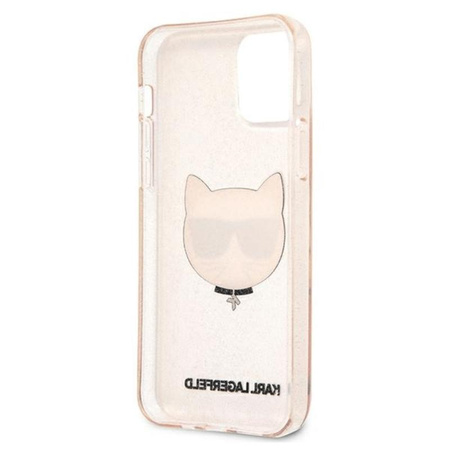 Karl Lagerfeld Choupette Head Glitter - iPhone 12 Pro Max Hülle (Gold)