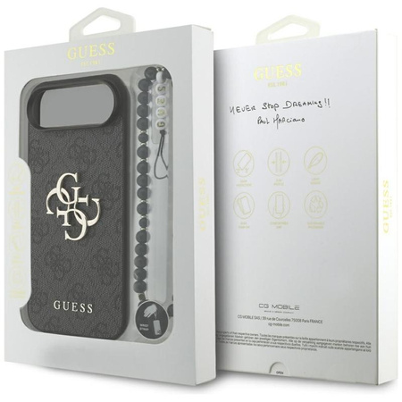 ETUI DO IPHONE AIR GUESS CZARNE ORYGINALNE ZE SMYCZĄ ELEGANCKIE MODNE CASE