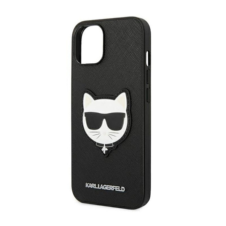 Karl Lagerfeld Saffiano Choupette Head Patch Case - iPhone 14 Plus Case (black)