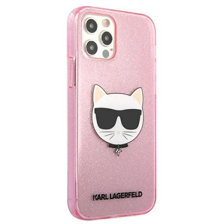 Karl Lagerfeld Choupette Head Glitter - Coque iPhone 12 Pro Max (rose)