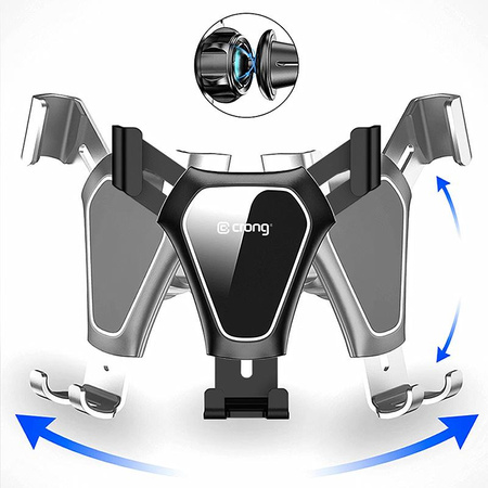 Crong Gravity Auto-Clip Car Holder - Gravity Car Holder for phone 4.7"- 6.5" (black)