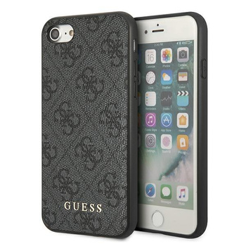 Guess 4G Metall Gold Logo - Tasche iPhone SE 2022 / SE 2020 / 8 / 7 (grau)