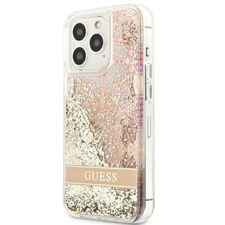 Guess Liquid Glitter Paisley - iPhone 13 Pro tok (arany)