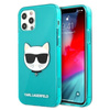 Karl Lagerfeld Choupette Head - pouzdro pro iPhone 12 Pro Max (fluo modré)