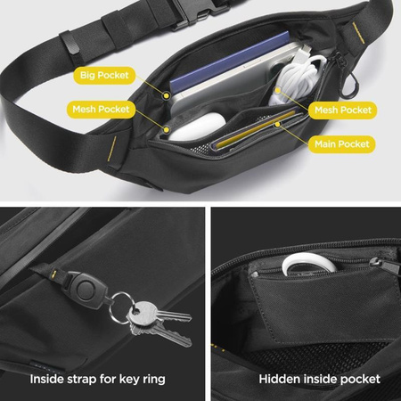 Spigen KD411 Waist Bag Klasden - Pouzdro na telefon / ledvinka (Black)