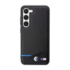 BMW Leather Carbon Blue Line - Etui pour Samsung Galaxy S23+ (noir)
