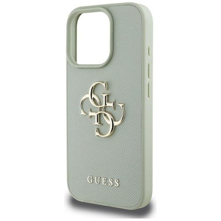 Guess Genarbtes Großes 4G Logo Kleines Klassisches Logo - Tasche für iPhone 16 Pro (grün)