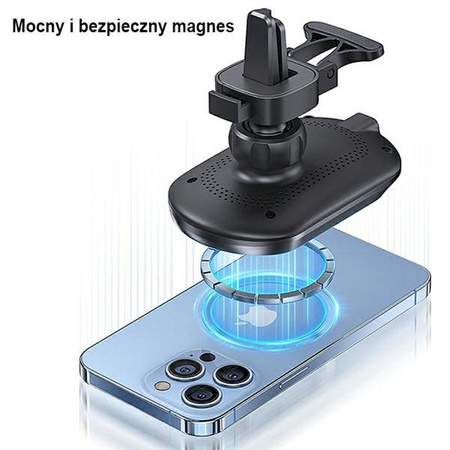 USAMS US-CD182 - Magnetic car holder with 15W wireless charging (Black)