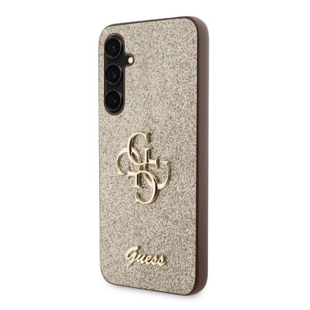 Guess Glitter Script Big 4G - Samsung Galaxy S23 FE Hülle (Gold)