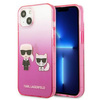 Karl Lagerfeld Gradient Ikonik Karl & Choupette - pouzdro na iPhone 13 mini (růžové)