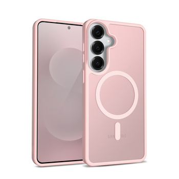 Crong Hybrid Matte Magnetic - MagSafe tok Samsung Galaxy S25-höz (rózsaszín)