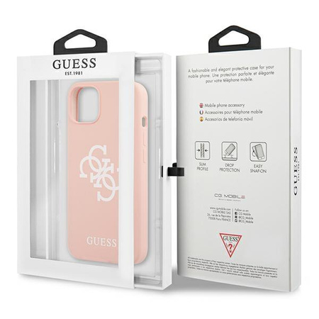 Guess Silicone 4G Big Logo - Coque iPhone 13 (rose)