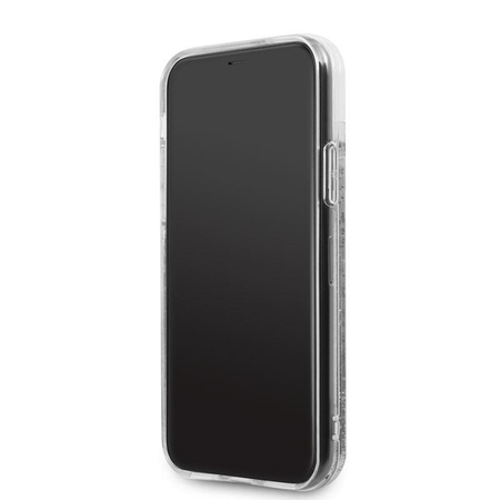Guess Liquid Glitter Hearts - iPhone 11 Pro Tasche (silber)