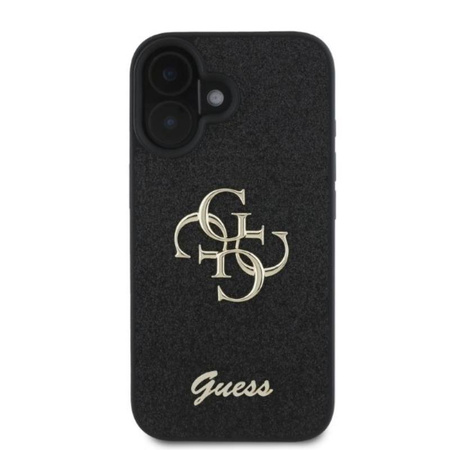 Guess Fixed Glitter Big 4G - Pouzdro iPhone 16 (černé)