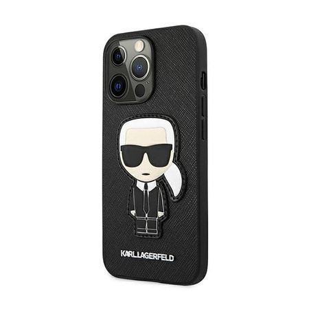 Karl Lagerfeld Saffiano Ikonik Patch - pouzdro pro iPhone 13 Pro (černé)