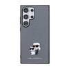 Karl Lagerfeld Saffiano Karl & Choupette Metal Pin - Samsung Galaxy S24 Ultra Case (grey)