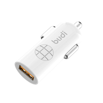 Budi - Chargeur de voiture USB, 18W, QC3.0 (Blanc)