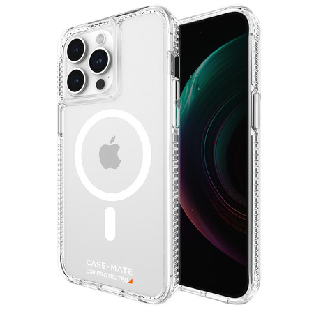 Case-Mate Ultra Tough Plus D3O MagSafe - Étui pour iPhone 15 Pro Max (transparent)