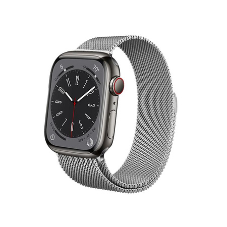 Crong Milano Steel - Rozsdamentes acél szíj Apple Watch 38/40/41 mm-es órához (ezüst)