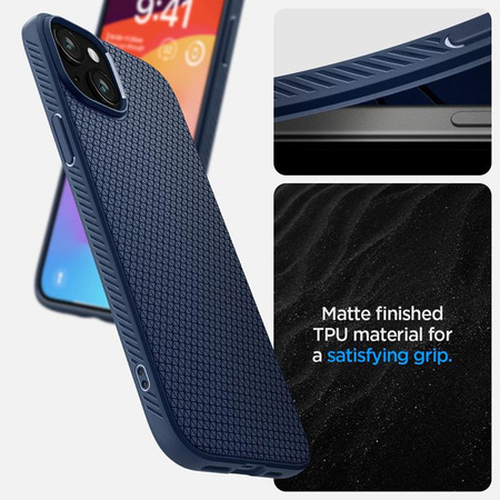 Spigen Liquid Air - pouzdro pro iPhone 15 (námořnická modrá)