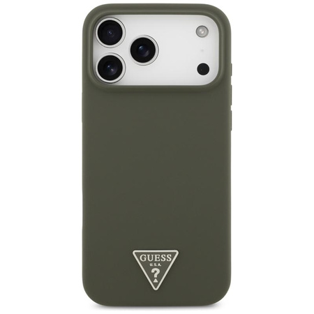 Guess Silicone Triangle Logo MagSafe - Hülle iPhone 17 Pro Max (khaki)
