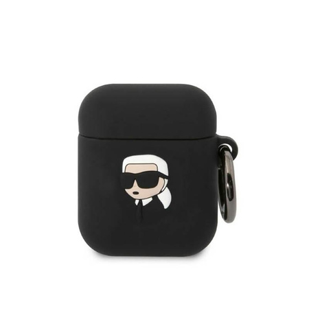 Karl Lagerfeld Silikonové pouzdro NFT Karl Head 3D - AirPods 1/2 gen (černé)