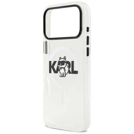 Karl Lagerfeld IML Choupette Sketch Logo MagSafe - Hülle für iPhone 17 Pro Max (transparent)