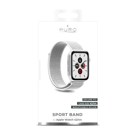 PURO Nylon - Řemínek pro Apple Watch 42/44/45 mm (Bílá)