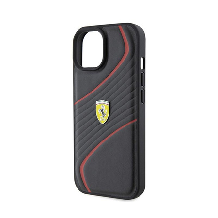 Ferrari Twist Metal Logo - iPhone 15 Case (black)