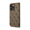 Guess 4G Metall Kamera Umriss Booktype Fall - iPhone 14 Pro Fall (braun)