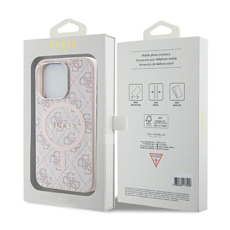 Guess 4G Collection Leather Metal Logo MagSafe - Case for iPhone 13 Pro (pink)
