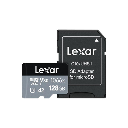Lexar Micro SDXC - 128 GB A2 UHS-1 V30 carte mémoire 120/160 MB/s avec adaptateur